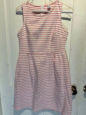 Old Navy White Dress with Pink Stripes